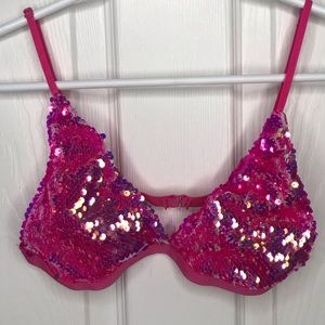 Sequin triangle bra